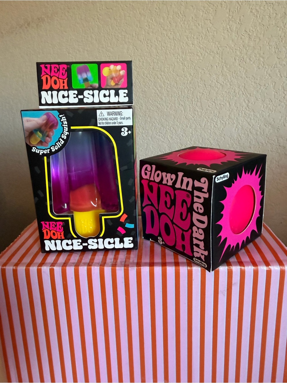 💙💙🩷NEEDOH “NICE SICLE” Stress Toy & “GLOW IN THE DARK” NEEDOH!! PINK🩷🩷🩷